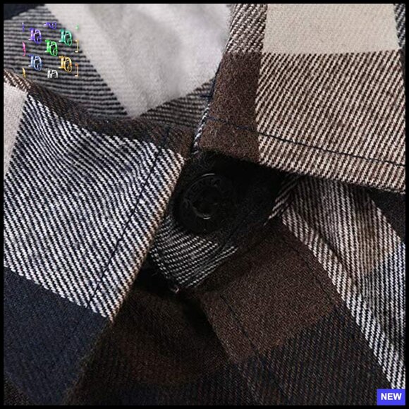 Classic Plaid Flannel Button Down Shirt Regular Fit Long Sleeve Casual - Picture 2 of 4